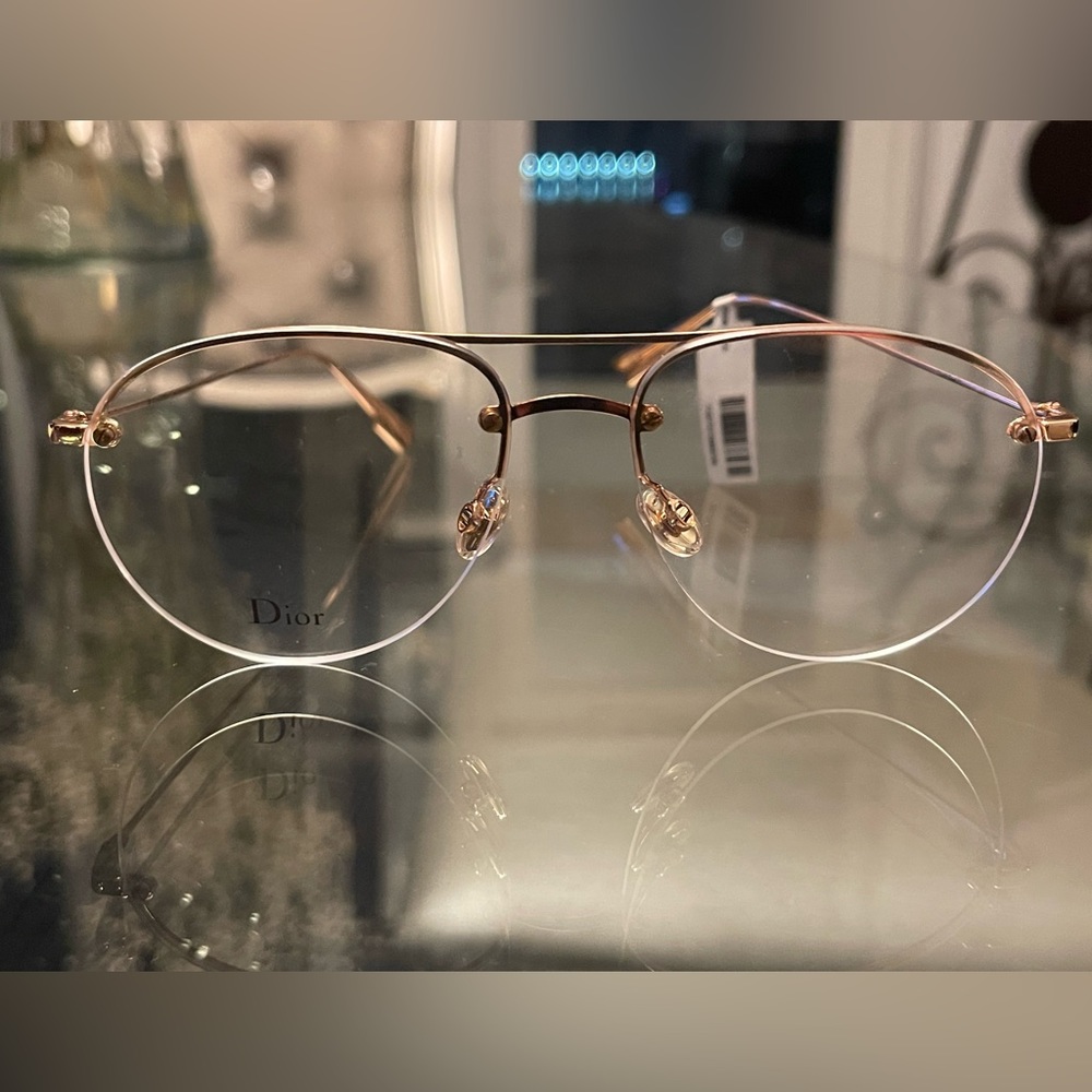 New Dior Aviator Style Gold Frame Eyeglasses Ret. $460